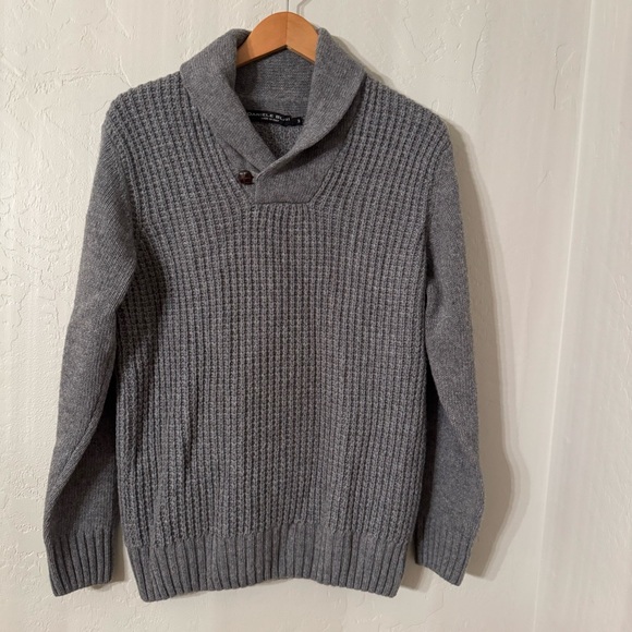 Daniele Blasi Other - Daniele Blasi Men's Gray Wool Blend Shawl‎ Collar Knit Pull Over Sweater Size M